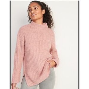 Old Navy Women's Ribbed Turtleneck Sweater - Pink